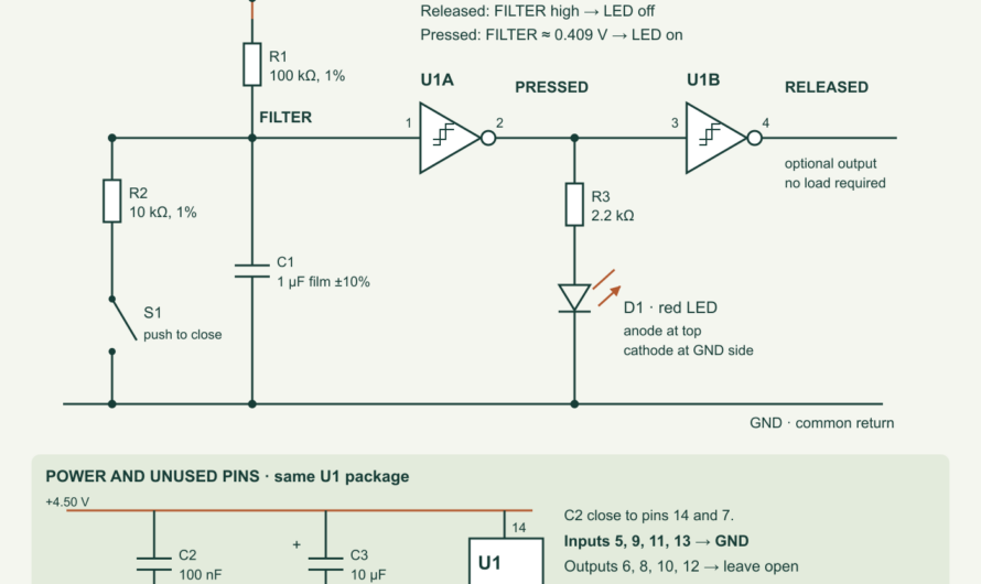 SN74HC14: Debounce a Button and Measure Hysteresis