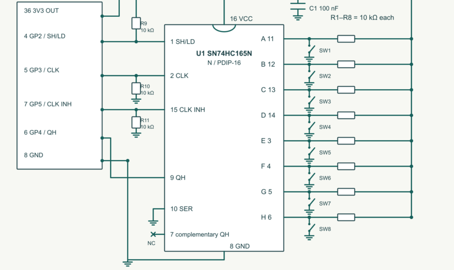SN74HC165: Freeze Eight Inputs Before Reading Them Slowly